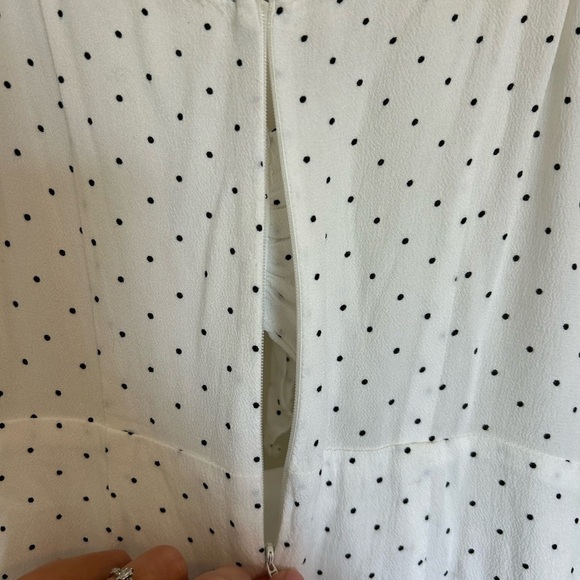 Urban outfitters Chic White Polka Dot Dress tie front skinny strap-60s - Picture 7 of 7